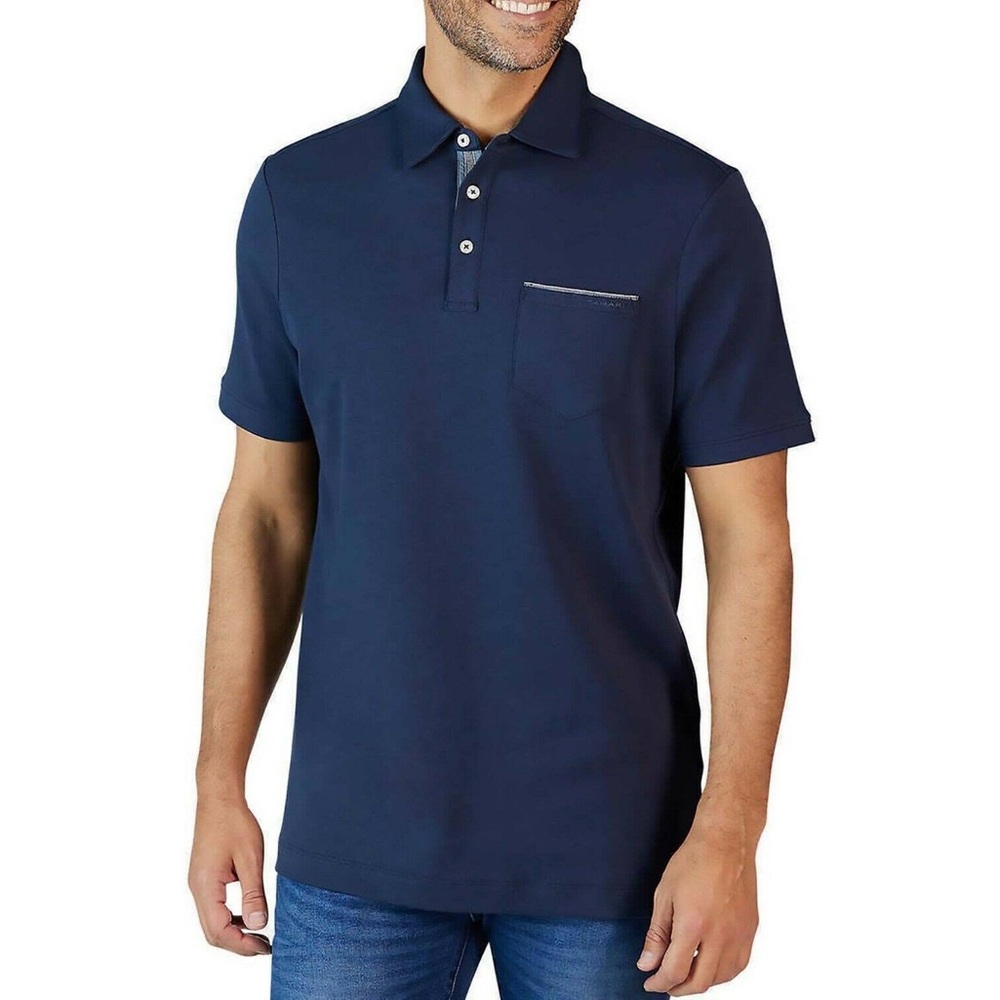 Nordstrom Men’s Tahari Fine Cotton Interlock Short Sleeve Polo Shirt w/Pocket XL
